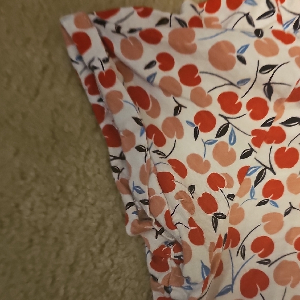 LOFT Red Boxy Blouse with Cherry Print - Picture 3 of 3